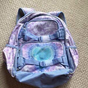 Pottery Barn Kids Tie-Dye Heart Backpack - Purple & Blue